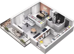 3 pokoje, mieszkanie 62,90 m², piętro 1, oferta nr A4, Apartamenty Tabelowa, Łódź, Górna, ul. Tabelowa 27