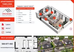 3 pokoje, mieszkanie 64,00 m², piętro 1, oferta nr A7, Apartamenty Tabelowa, Łódź, Górna, ul. Tabelowa 27