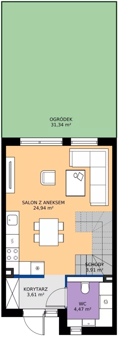 Dom 73,00 m², oferta nr B2 lok.2, Przyjazne Janczewice, Janczewice, ul. Pszenna 9