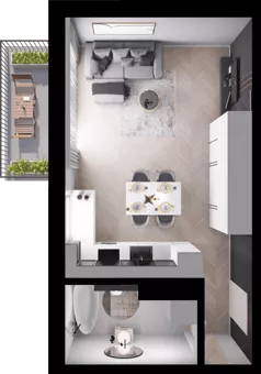 1 pokój, mieszkanie 36,56 m², piętro 2, oferta nr B33, Dobka, Warszawa, Białołęka, Brzeziny, ul. Dobka z Oleśnicy 25