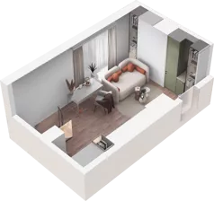 1 pokój, mieszkanie 37,08 m², piętro 1, oferta nr E1_17, Dobka, Warszawa, Białołęka, Brzeziny, ul. Dobka z Oleśnicy 25