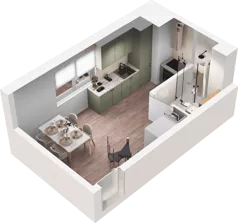 1 pokój, mieszkanie 39,61 m², piętro 1, oferta nr E1_18, Dobka, Warszawa, Białołęka, Brzeziny, ul. Dobka z Oleśnicy 25