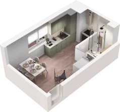 1 pokój, mieszkanie 39,61 m², piętro 1, oferta nr E1_18, Dobka, Warszawa, Białołęka, Brzeziny, ul. Dobka z Oleśnicy 25
