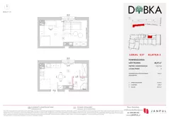 1 pokój, mieszkanie 38,97 m², parter, oferta nr E2_37, Dobka, Warszawa, Białołęka, Brzeziny, ul. Dobka z Oleśnicy 25
