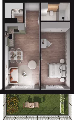 2 pokoje, mieszkanie 50,79 m², parter, oferta nr A04, Dobka, Warszawa, Białołęka, Brzeziny, ul. Dobka z Oleśnicy 25