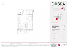 2 pokoje, mieszkanie 50,76 m², piętro 1, oferta nr A14, Dobka, Warszawa, Białołęka, Brzeziny, ul. Dobka z Oleśnicy 25