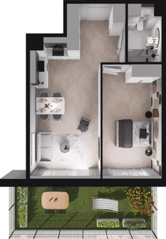 2 pokoje, mieszkanie 48,14 m², parter, oferta nr B04, Dobka, Warszawa, Białołęka, Brzeziny, ul. Dobka z Oleśnicy 25