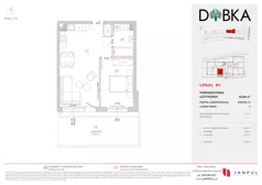2 pokoje, mieszkanie 42,84 m², parter, oferta nr B05, Dobka, Warszawa, Białołęka, Brzeziny, ul. Dobka z Oleśnicy 25