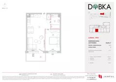 2 pokoje, mieszkanie 42,84 m², piętro 1, oferta nr B16, Dobka, Warszawa, Białołęka, Brzeziny, ul. Dobka z Oleśnicy 25