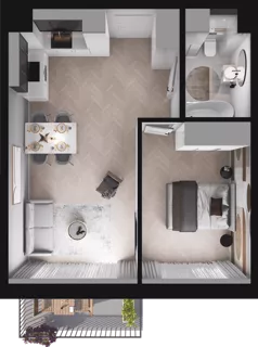 2 pokoje, mieszkanie 42,84 m², piętro 1, oferta nr B16, Dobka, Warszawa, Białołęka, Brzeziny, ul. Dobka z Oleśnicy 25