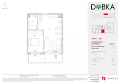 2 pokoje, mieszkanie 42,84 m², piętro 1, oferta nr B17, Dobka, Warszawa, Białołęka, Brzeziny, ul. Dobka z Oleśnicy 25