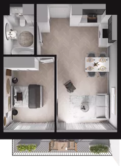 2 pokoje, mieszkanie 42,84 m², piętro 1, oferta nr B17, Dobka, Warszawa, Białołęka, Brzeziny, ul. Dobka z Oleśnicy 25