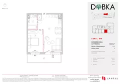 2 pokoje, mieszkanie 42,56 m², piętro 1, oferta nr B18, Dobka, Warszawa, Białołęka, Brzeziny, ul. Dobka z Oleśnicy 25
