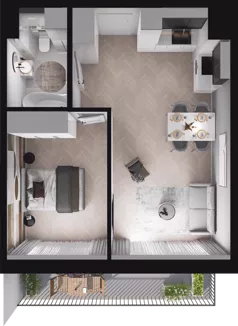 2 pokoje, mieszkanie 42,56 m², piętro 1, oferta nr B18, Dobka, Warszawa, Białołęka, Brzeziny, ul. Dobka z Oleśnicy 25