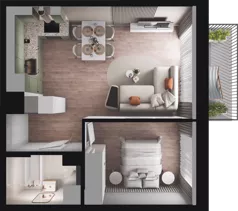 2 pokoje, mieszkanie 39,68 m², piętro 2, oferta nr B31, Dobka, Warszawa, Białołęka, Brzeziny, ul. Dobka z Oleśnicy 25