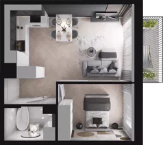 2 pokoje, mieszkanie 39,68 m², piętro 2, oferta nr B31, Dobka, Warszawa, Białołęka, Brzeziny, ul. Dobka z Oleśnicy 25