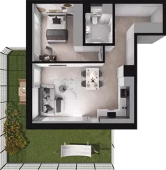 2 pokoje, mieszkanie 47,66 m², parter, oferta nr C02, Dobka, Warszawa, Białołęka, Brzeziny, ul. Dobka z Oleśnicy 25