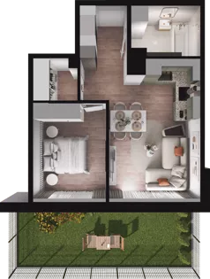 2 pokoje, mieszkanie 40,89 m², parter, oferta nr C03, Dobka, Warszawa, Białołęka, Brzeziny, ul. Dobka z Oleśnicy 25