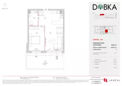 2 pokoje, mieszkanie 44,82 m², piętro 1, oferta nr C14, Dobka, Warszawa, Białołęka, Brzeziny, ul. Dobka z Oleśnicy 25