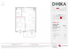 2 pokoje, mieszkanie 44,82 m², piętro 1, oferta nr C14, Dobka, Warszawa, Białołęka, Brzeziny, ul. Dobka z Oleśnicy 25