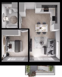 2 pokoje, mieszkanie 38,90 m², piętro 2, oferta nr C25, Dobka, Warszawa, Białołęka, Brzeziny, ul. Dobka z Oleśnicy 25