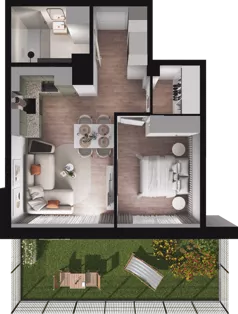 2 pokoje, mieszkanie 40,88 m², parter, oferta nr D04, Dobka, Warszawa, Białołęka, Brzeziny, ul. Dobka z Oleśnicy 25