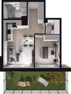 2 pokoje, mieszkanie 40,88 m², parter, oferta nr D04, Dobka, Warszawa, Białołęka, Brzeziny, ul. Dobka z Oleśnicy 25