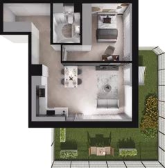 2 pokoje, mieszkanie 47,66 m², piętro 1, oferta nr C10, Dobka, Warszawa, Białołęka, Brzeziny, ul. Dobka z Oleśnicy 25