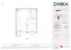 2 pokoje, mieszkanie 42,84 m², piętro 1, oferta nr E1_12, Dobka, Warszawa, Białołęka, Brzeziny, ul. Dobka z Oleśnicy 25