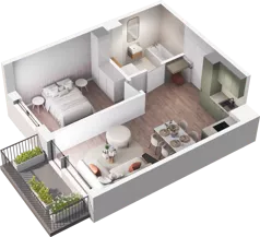 2 pokoje, mieszkanie 42,84 m², piętro 1, oferta nr E2_53, Dobka, Warszawa, Białołęka, Brzeziny, ul. Dobka z Oleśnicy 25