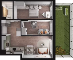 3 pokoje, mieszkanie 54,00 m², parter, oferta nr A05, Dobka, Warszawa, Białołęka, Brzeziny, ul. Dobka z Oleśnicy 25