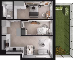 3 pokoje, mieszkanie 54,00 m², parter, oferta nr A05, Dobka, Warszawa, Białołęka, Brzeziny, ul. Dobka z Oleśnicy 25