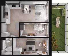 3 pokoje, mieszkanie 51,81 m², piętro 1, oferta nr A17, Dobka, Warszawa, Białołęka, Brzeziny, ul. Dobka z Oleśnicy 25