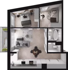 3 pokoje, mieszkanie 53,23 m², piętro 2, oferta nr A31, Dobka, Warszawa, Białołęka, Brzeziny, ul. Dobka z Oleśnicy 25
