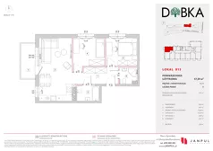 3 pokoje, mieszkanie 57,59 m², piętro 1, oferta nr B13, Dobka, Warszawa, Białołęka, Brzeziny, ul. Dobka z Oleśnicy 25