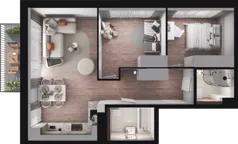 3 pokoje, mieszkanie 57,59 m², piętro 1, oferta nr B13, Dobka, Warszawa, Białołęka, Brzeziny, ul. Dobka z Oleśnicy 25