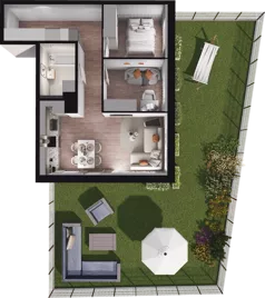 3 pokoje, mieszkanie 51,81 m², piętro 1, oferta nr A17, Dobka, Warszawa, Białołęka, Brzeziny, ul. Dobka z Oleśnicy 25