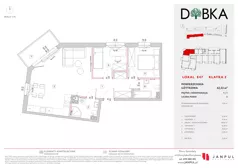 3 pokoje, mieszkanie 62,53 m², piętro 1, oferta nr E2_47, Dobka, Warszawa, Białołęka, Brzeziny, ul. Dobka z Oleśnicy 25