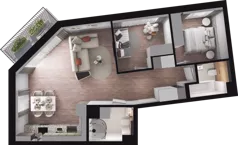 3 pokoje, mieszkanie 62,53 m², piętro 1, oferta nr E2_47, Dobka, Warszawa, Białołęka, Brzeziny, ul. Dobka z Oleśnicy 25