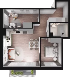 3 pokoje, mieszkanie 56,81 m², piętro 2, oferta nr E2_56, Dobka, Warszawa, Białołęka, Brzeziny, ul. Dobka z Oleśnicy 25