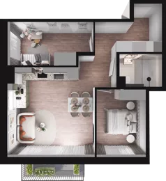 3 pokoje, mieszkanie 56,81 m², piętro 2, oferta nr E2_56, Dobka, Warszawa, Białołęka, Brzeziny, ul. Dobka z Oleśnicy 25