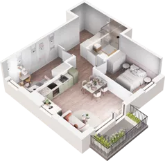 3 pokoje, mieszkanie 56,81 m², piętro 2, oferta nr E2_56, Dobka, Warszawa, Białołęka, Brzeziny, ul. Dobka z Oleśnicy 25
