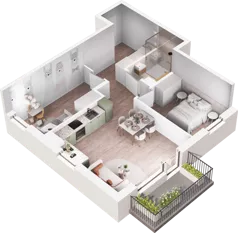 3 pokoje, mieszkanie 56,81 m², piętro 2, oferta nr E2_56, Dobka, Warszawa, Białołęka, Brzeziny, ul. Dobka z Oleśnicy 25
