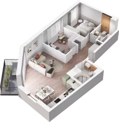3 pokoje, mieszkanie 62,53 m², piętro 2, oferta nr E2_58, Dobka, Warszawa, Białołęka, Brzeziny, ul. Dobka z Oleśnicy 25