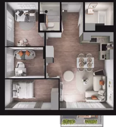 4 pokoje, mieszkanie 67,11 m², piętro 2, oferta nr A23, Dobka, Warszawa, Białołęka, Brzeziny, ul. Dobka z Oleśnicy 25