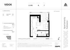 1 pokój, mieszkanie 28,93 m², piętro 1, oferta nr A.M.03, VIDOK Apartamenty, Katowice, Śródmieście, ul. Kozielska