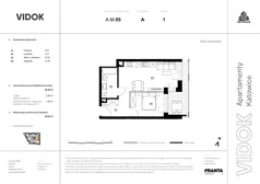 2 pokoje, mieszkanie 47,66 m², piętro 1, oferta nr A.M.05, VIDOK Apartamenty, Katowice, Śródmieście, ul. Kozielska