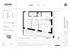 4 pokoje, mieszkanie 85,38 m², piętro 1, oferta nr A.M.06, VIDOK Apartamenty, Katowice, Śródmieście, ul. Kozielska
