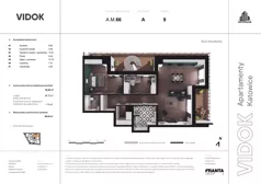 3 pokoje, mieszkanie 92,70 m², piętro 9, oferta nr A.M.66, VIDOK Apartamenty, Katowice, Śródmieście, ul. Kozielska