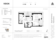 3 pokoje, mieszkanie 92,70 m², piętro 9, oferta nr A.M.66, VIDOK Apartamenty, Katowice, Śródmieście, ul. Kozielska